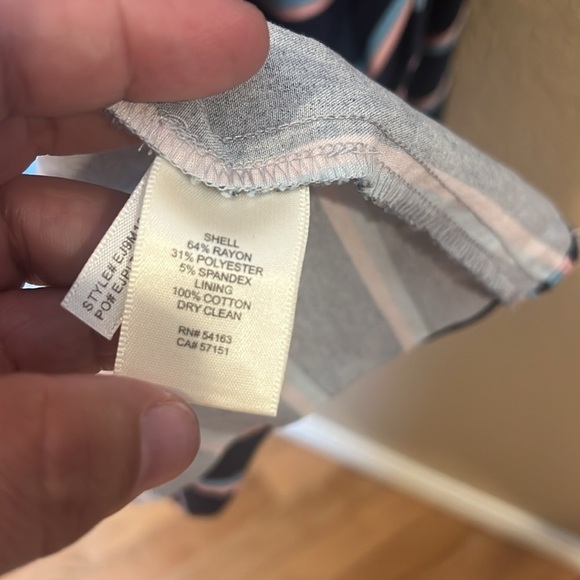 Eliza J Chevron Blue Stripe Fit And Flare Dress with pockets size 8 - Picture 12 of 13